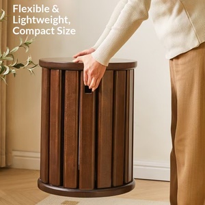 Ensemble moderne de <span class=keywords><strong>table</strong></span> basse et 4 chaises <span class=keywords><strong>en</strong></span> bois massif, multifonctionnel, empilable, <span class=keywords><strong>banc</strong></span> de salon portable pour chambre à coucher - Product Image 4