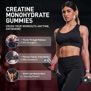 Gomitas para Desarrollo Muscular de Marca Privada, Nutrición Deportiva, Energía Post-Entrenamiento, Suplemento de Creatina Monohidrato, 60 Unidades para Adultos - Product Image 3