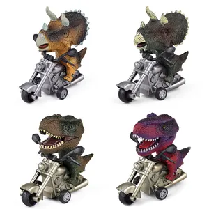Único Atrito Dinossauro dinossauro motocicleta carro de corrida brinquedos do carro para as crianças 4PCS mini corridas de animais dinossauro modelo de brinquedo motocicleta