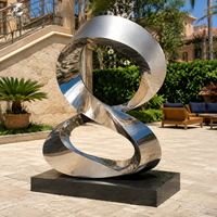 Escultura Espiral de Acero Inoxidable, Artesanía Metálica Personalizable, Arte Abstracto con Espejo para Decoración de Parques, Plazas, Campus, Jardines y Paisajes