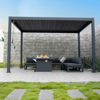 Bioclimatic Aluminium Pergola Toit à persiennes Conception Revêtement en poudre Parasol Terrasse Intérieur Nature Pression Gazebo Revêtement en poudre