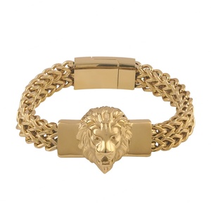Nuevo Brazalete de Acero Inoxidable para Hombre, Diseño Retro de León, Estilo Punk, Joyería Simple para la Mano - Product Image 5