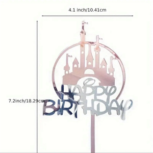 Decorazione per Torta in Acrilico a Doppio Strato Riutilizzabile 'Buon Compleanno' per Capodanno e Altre Feste, Decorazione per Cupcake e Dessert - Product Image 2