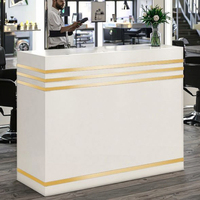 Comptoirs de réception modernes en MDF avec logo personnalisé, petite taille, éclairage LED, couleur personnalisée pour salon de beauté, usage commercial