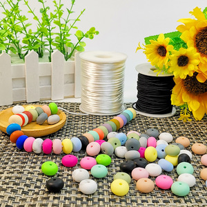 Cuentas de silicona grandes con forma de ábaco al por mayor, 23 mm, sin BPA, seguras, suaves, de grado alimenticio, coloridas, certificadas CE, para la dentición de bebés y niños. - Product Image 1