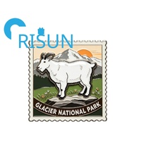 Großhandel Maßgefertigte Montana Wandern Geschenk Reise Souvenir Magnet Anstecknadel Abzeichen Emblem Metall Glacier Nationalpark Emaille-Pins