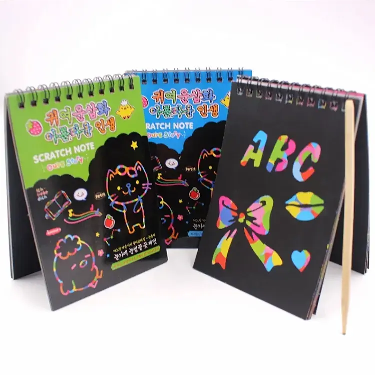 Zwart Karton Creatief Diy Draw Schets Notities Kids Notitieboek