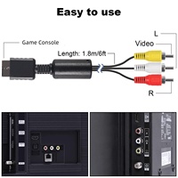 Inti tembaga berpelindung tiga kabel RCA AV 1.8M Premium dengan koneksi HDTV untuk konsol Game klasik