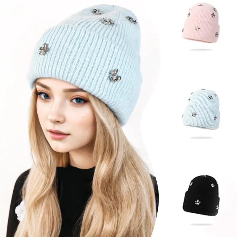 Korean Style Hat Cold Resistant 5 Colors Cable Knit Beanie Lady Fashion Winter Slouchy Beanie