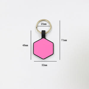 תגי כלב משושה חמוד תגים ריקים אישית חרוט שם סיליקון מותאם אישית חיית מחמד תג עם מפתח - Product Image 3