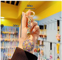 Porte-clés pendentif boule lourde en strass, breloque de sac, bijou scintillant pour femme, idéal Noël