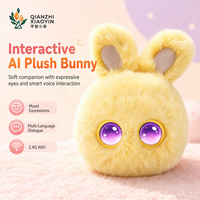 Peluche de Conejo Amarillo con IA, Vibración, Sensor Táctil, Clonación de Voz, Memoria de Larga Duración, Más de 80 Idiomas, Ojos LED, WiFi 2.4G
