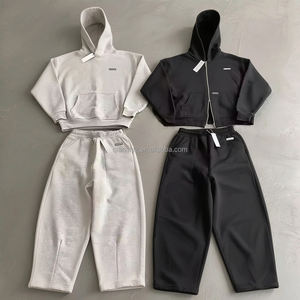 QIANSHI Fabricant de Survêtements Unisexe en 100 % Coton, Ensemble de Survêtement Ample et Oversize de Haute Qualité pour Hommes avec Sweat-shirt à Capuche et <span class=keywords><strong>Pantalon</strong></span> - Product Image 1