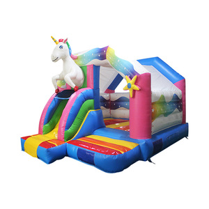 Château <span class=keywords><strong>gonflable</strong></span> avec toboggan bleu, aire de jeux pour enfants, usage intérieur/extérieur, qualité commerciale, pour fêtes et sautades - Product Image 1
