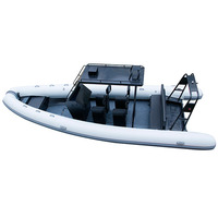 Bateaux pneumatiques commerciaux à double coque rigide en aluminium Hypalon Orca Rhib760 de grande capacité