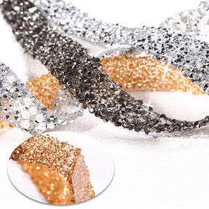 Hot Sell <strong>Resin</strong> Crystal Rhinestone Ribbon Jewel <strong>Strips</strong> DIY Decoration Sticker Rhinestone Trim Clothing Opp Bag Women&amp;#39;s Shoes - Product Image 3