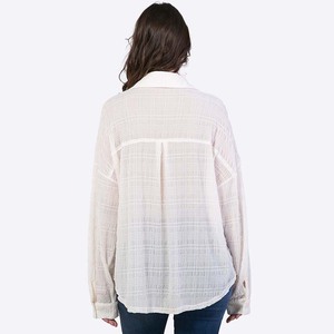 Lâche de haute qualité grande taille fabricant en gros décontracté personnalisé Vintage fonctionnel extérieur élégant trier Blouses Top vêtements B - Product Image 5