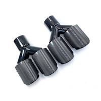 Embout d'échappement universel en fibre de carbone brillant pour voiture, double sortie en Y, en acier inoxydable noir, pour la décoration des silencieux