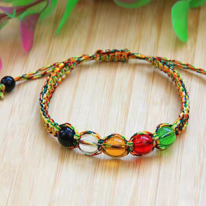 Ethnic Tibetan Style Handmade Five Lines Lucky Friendship Five Colors Beaded Rope Chinese Lucky <b>Red</b> String <b>Bracelet</b> - Product Image 1