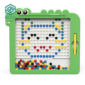 HS oyuncak erken eğitim çizim tableti oyuncaklar manyetik çizim mantar tırnak bulmaca fırça yatılı makinesi çocuklar için - Product Image 1