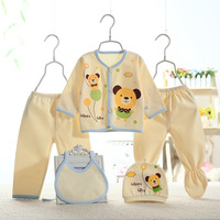 Approvisionnement en gros direct nouveau-né quatre saisons coton peigné cinq pièces bébé ensemble de sous-vêtements vêtements fournitures livraison directe