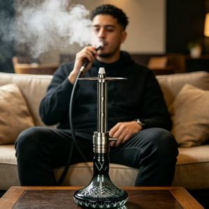 Juego de Pipa de Hookah Cuadrada de Acero Inoxidable con Manguera Suave en Caja de Regalo - Exportación de Narguile Árabe y Ruso - Product Image 5