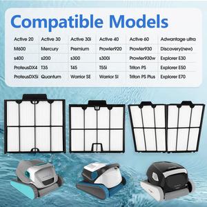 Panneaux filtrants ultra-fins pour les robots nettoyeurs de piscine Dolphin S200, Proteus DX4, Active 20, Active 30, M600, <span class=keywords><strong>S300i</strong></span> - Product Image 2