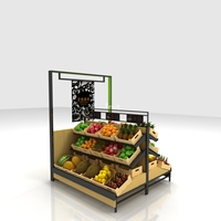 Fabrieksgroothandel op maat gemaakte houten fruit- en groentepresentatie rekken voor fruit en groenten