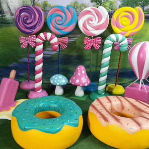 Centro Comercial decorativo, resina de fibra de vidrio, Donuts de comida, dulce lollipop, escultura de caramelo, estatua - Product Image 2