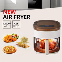 Friteuse à air chaud électrique portable Petit appareil de cuisine Friteuse à air en verre avec friteuse