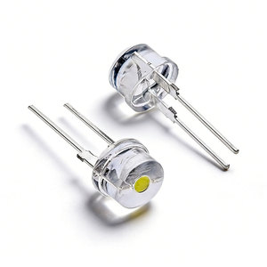หลอดไฟ LED 8 มม. แบบหมวกฟาง จำนวน 20-500 ชิ้น แสงสีขาวเย็น 0.5W 0.75W ชิปขนาดใหญ่ F8MM ไดโอดเปล่งแสงกำลังสูง - Product Image 1