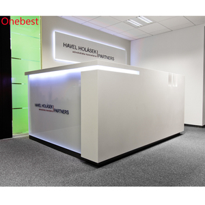 Mostrador de Recepción para Oficina, Mesa de Recepción con Iluminación LED para Clínica Dental, Muebles para Salón de Uñas - Product Image 2