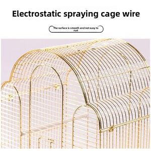 Gabbia per Uccelli Dayang Portatile e Traspirante con Telaio in Metallo Elettroplaccato Color Rame per Pappagalli, Modello A700-G di Grandi Dimensioni - Product Image 5