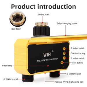 Nouveau Minuteur d'irrigation solaire double canal avec contrôle intelligent par application, système d'irrigation automatique, batterie intégrée, pour extérieur, maison et <span class=keywords><strong>jardin</strong></span> - Product Image 6