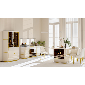 Ensemble <span class=keywords><strong>de</strong></span> Salle à Manger Luxe <span class=keywords><strong>Design</strong></span> Moderne avec Table en Bois Blanc et Chaises pour <span class=keywords><strong>4</strong></span> ou 6 Personnes, Mobilier <span class=keywords><strong>de</strong></span> Maison Complet - Product Image 1