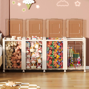 Clothing Organizer <b>Storage</b> <b>Cabinet</b> With Wheels Foldable Rectangle Standing Type Multi Functional Large Capacity - Product Image 3