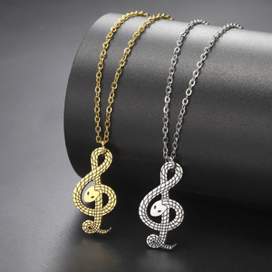 Collar con Nota Musical de Serpiente, Gargantilla Gótica, Joyería Punk, Regalo de <span class=keywords><strong>Halloween</strong></span> para Hombres y Mujeres, Collar de Acero Inoxidable - Product Image 3