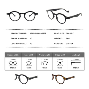 Mode Vintage rond mise au point unique unisexe PC cadre léger presbytie bleu lumière bloquant femmes hommes lunettes de lecture - Product Image 4