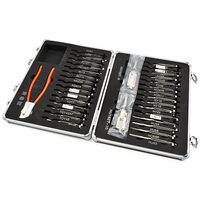 Outils de serrurier 32 pièces Lishi 2-en-1 : Outil de crochetage et de décodage automobile avec coupe-clés Lishi, emballage en boîte
