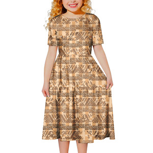 Ropa Infantil Clásica Personalizada, Ropa Polinesia para Niños, Elegantes Vestidos Samoanos, Faldas Maxi Hawaianas para Vacaciones, Vestido Tribal Tapa para Niñas - Product Image 5