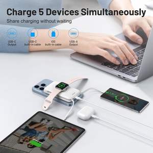 Banco de Energía Magnético Inalámbrico de 10000 mAh con PD20W, Cargador Portátil de 15W con Cables Integrados para <span class=keywords><strong>iPhone</strong></span>/iWatch, <span class=keywords><strong>Batería</strong></span> de Polímero de Litio para Uso Diario - Product Image 2