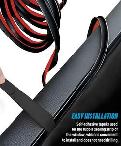 רכב אוטומטי חלון גומי טיוטה רצועת חותם V בצורת V אוניברסלי עם דבק עצמי - Product Image 4