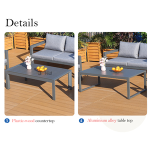 Best Seller moderno divano da <span class=keywords><strong>giardino</strong></span> esterno in alluminio Set soggiorno da <span class=keywords><strong>pranzo</strong></span> cortile mobili da <span class=keywords><strong>giardino</strong></span> rimovibili in metallo Top Seller - Product Image 6
