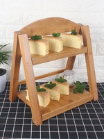 Restauration Décoratif Hôtel Dessert Alimentaire Étagère En Bois Buffet Doux Sushi Présentoir Buffet Alimentaire Présentoir En Bois avec Ardoise