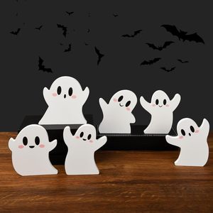 Soporte decorativo de madera con forma de fantasma de Halloween para decoración de fiestas en interiores - Product Image 4