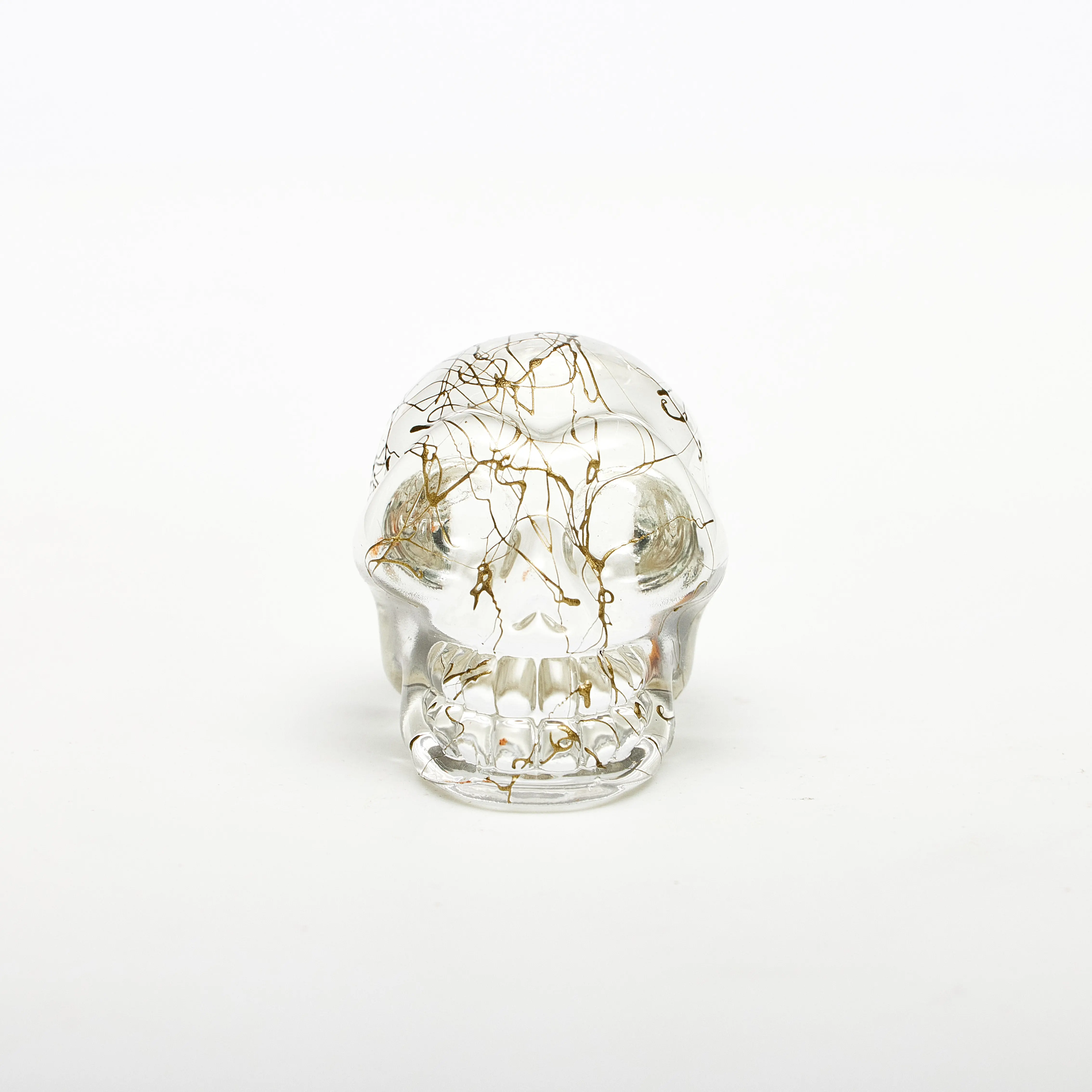 Оптовая продажа, высококачественные натуральные лечебные прозрачные двухдюймовые Хрустальные черепа для украшения или подарка