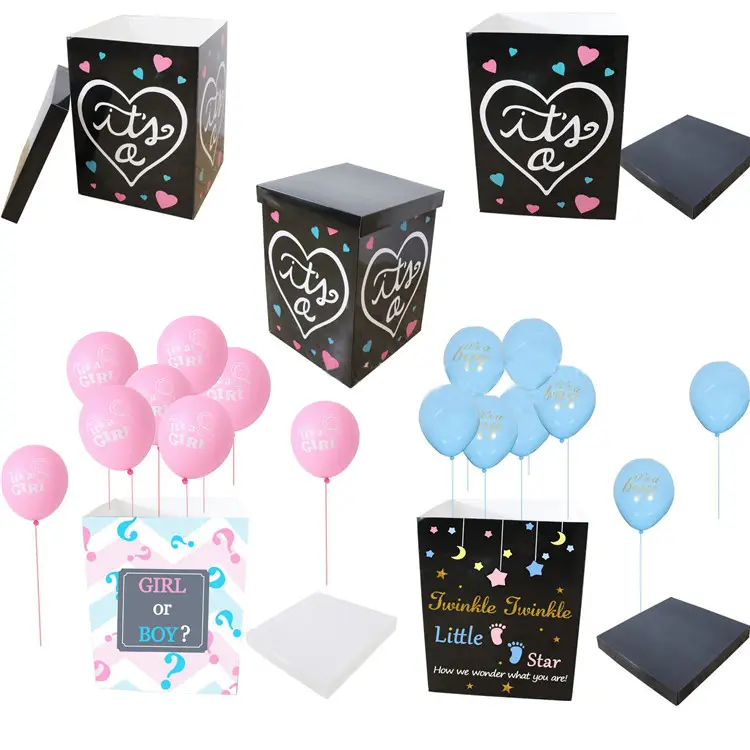 Hot Selling Baby Shower Dekoration Luftballons Box Geschlecht enthüllen Party Box Jungen oder Mädchen Ballon Box für Baby Shower Party Dekoration