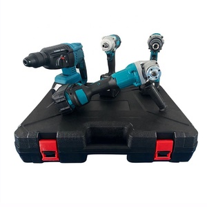 PEXCRAFT Kit di Utensili Elettrici Senza Fili 4 Pezzi: Martello Elettrico, Smerigliatrice Angolare, Trapani, Chiave con Batteria al Litio - Product Image 4