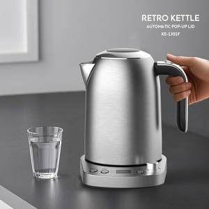 Có thể điều chỉnh nhiệt độ kỹ thuật số thông minh Ấm đun nước điện không dây thép không gỉ Tea <span class=keywords><strong>Kettle</strong></span> với tự động Pop Nắp thiết kế mới - Product Image 2