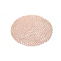 Napperons de table européens pratiques en PVC ajouré avec motif estampé or, isolants thermiquement pour la table à manger à domicile